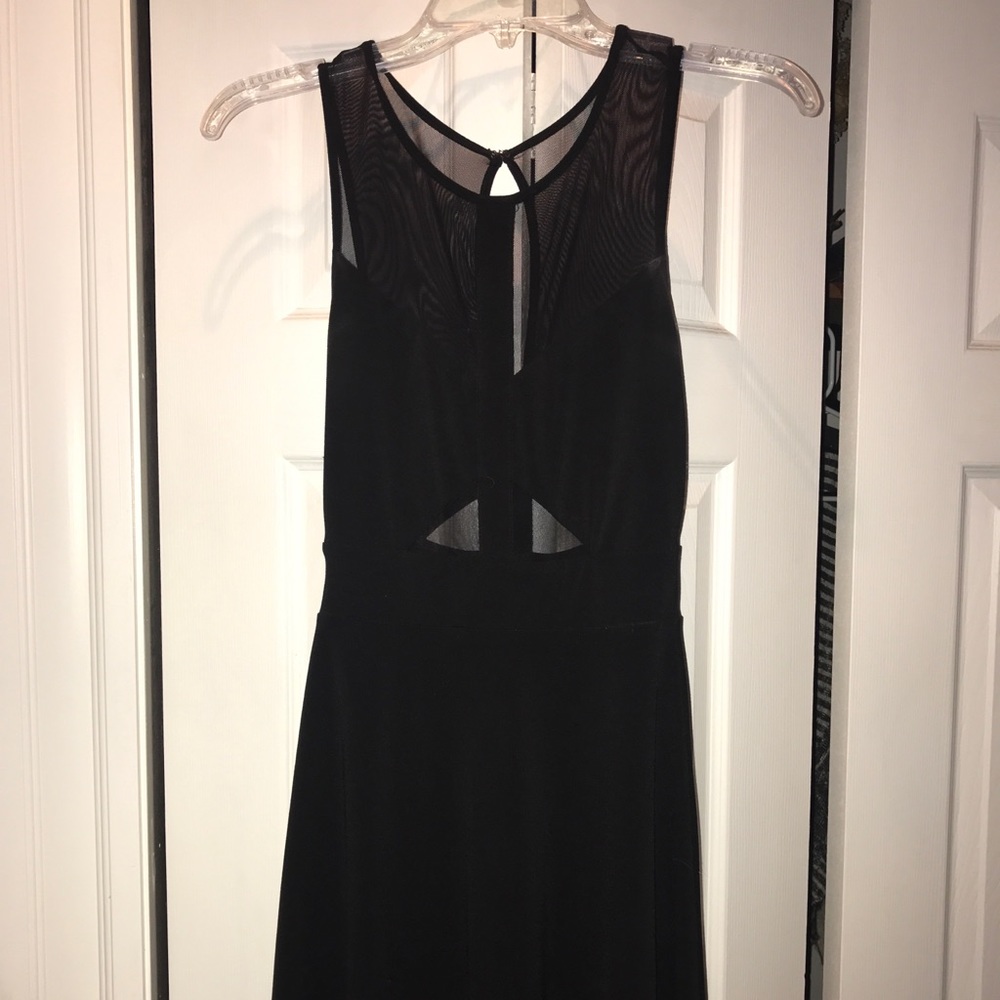 Mesh cut out mini dress